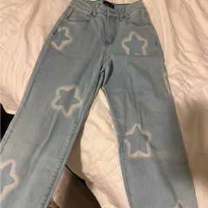 Women's Light Blue Star Jeans